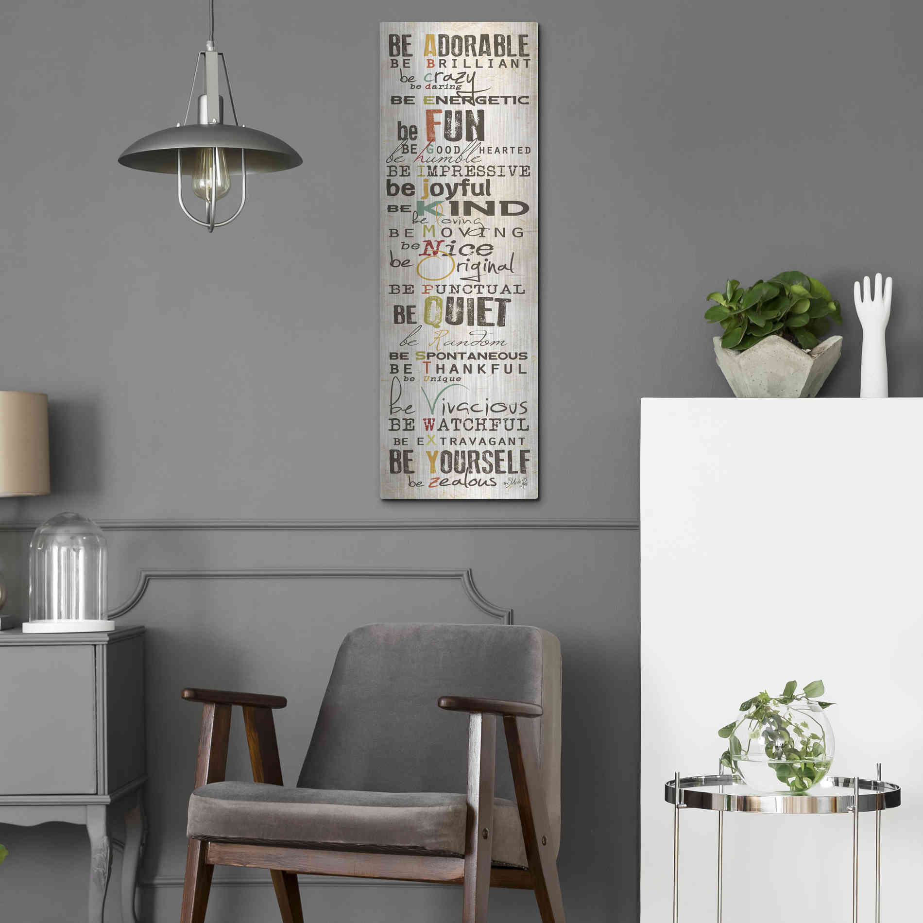 Luxe Metal Art 'The Way to Be' by Marla Rae, Metal Wall Art,12x36