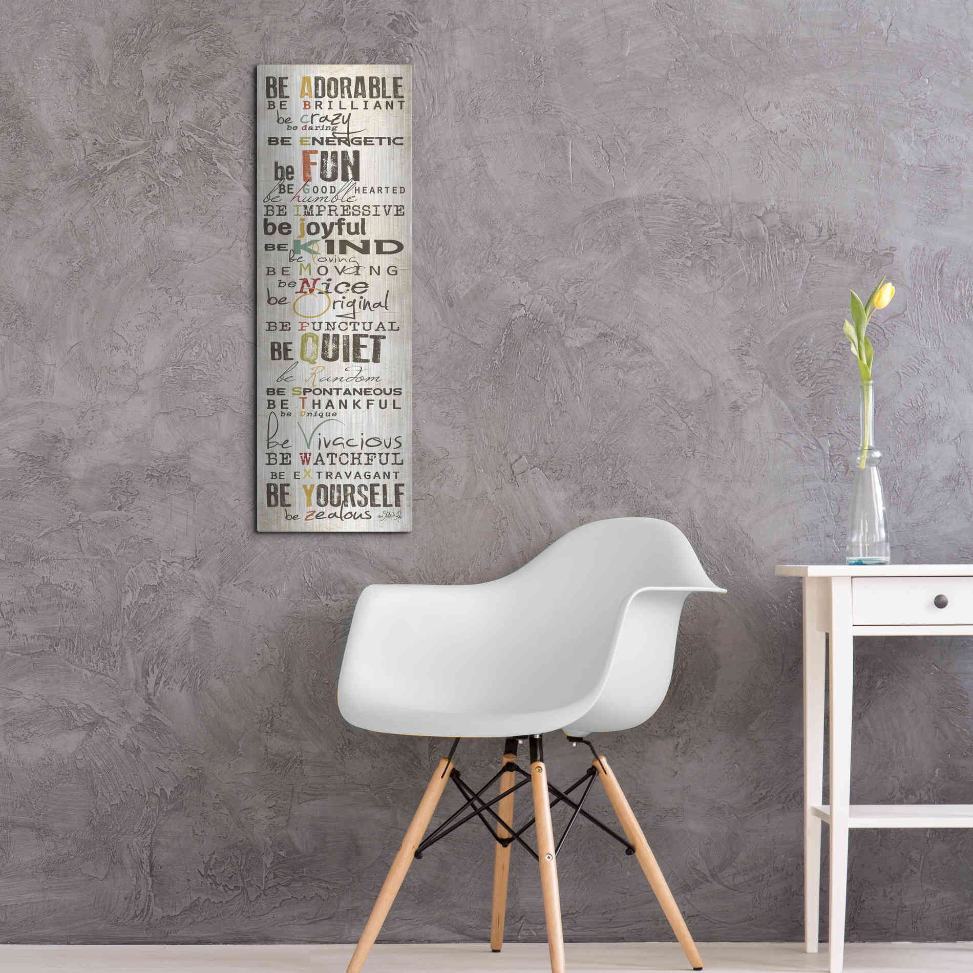 Luxe Metal Art 'The Way to Be' by Marla Rae, Metal Wall Art,12x36