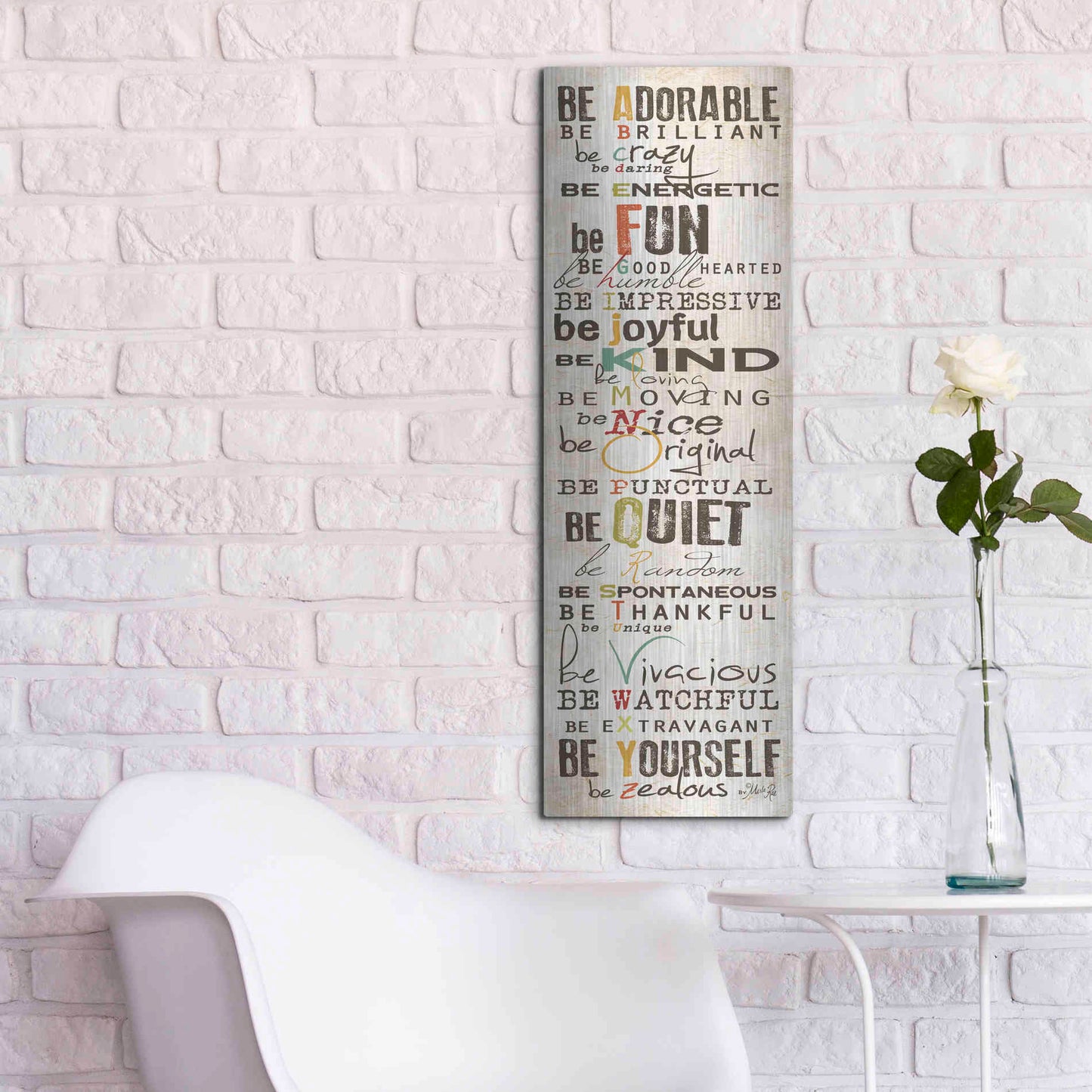 Luxe Metal Art 'The Way to Be' by Marla Rae, Metal Wall Art,12x36