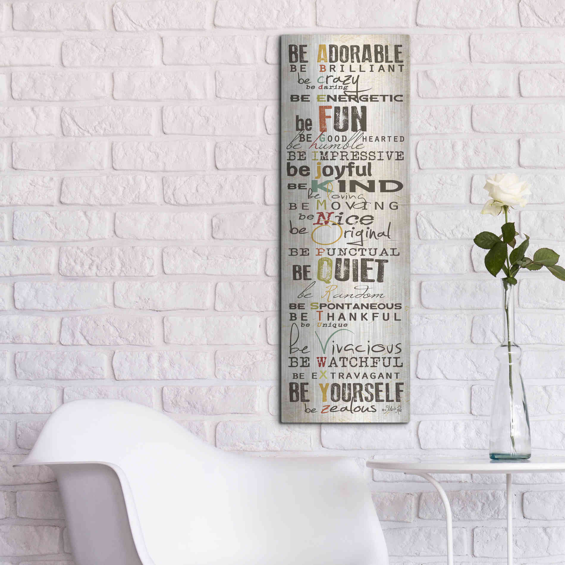Luxe Metal Art 'The Way to Be' by Marla Rae, Metal Wall Art,12x36