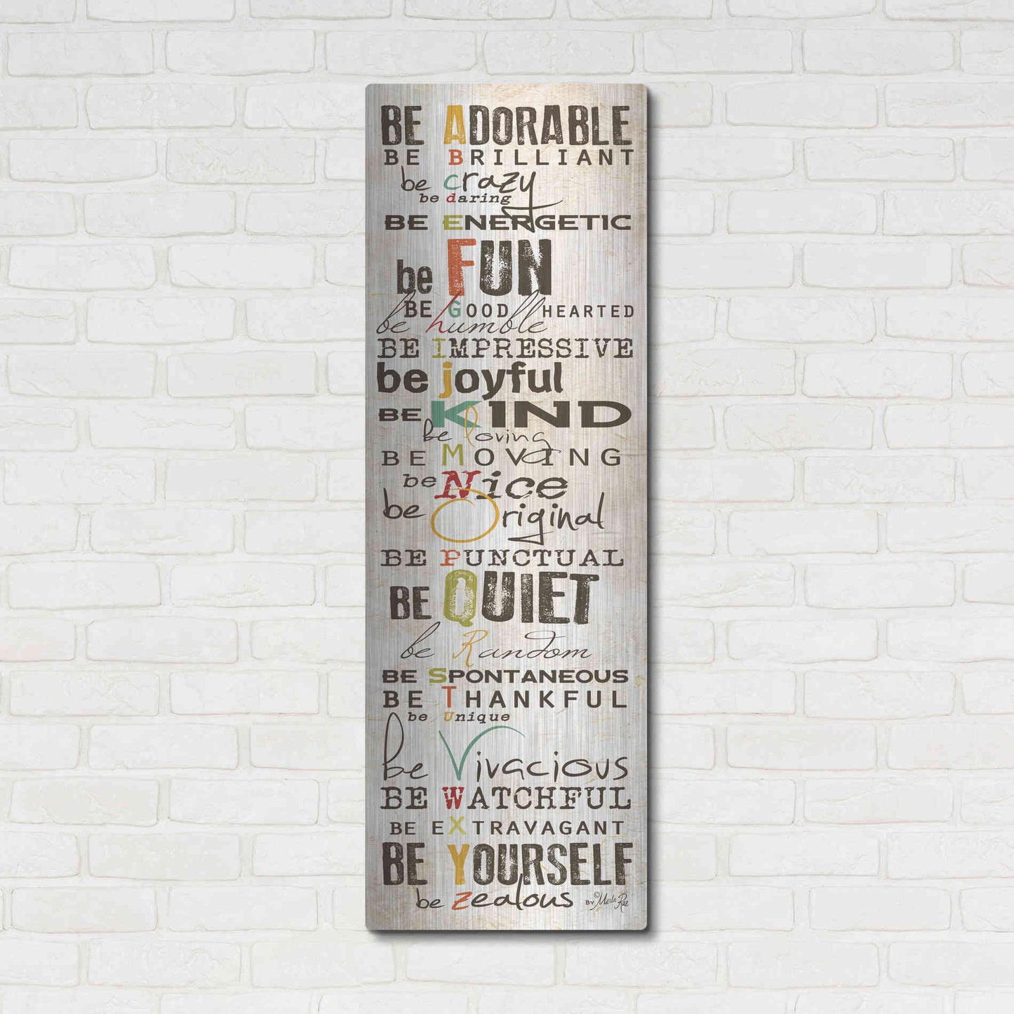 Luxe Metal Art 'The Way to Be' by Marla Rae, Metal Wall Art,16x48