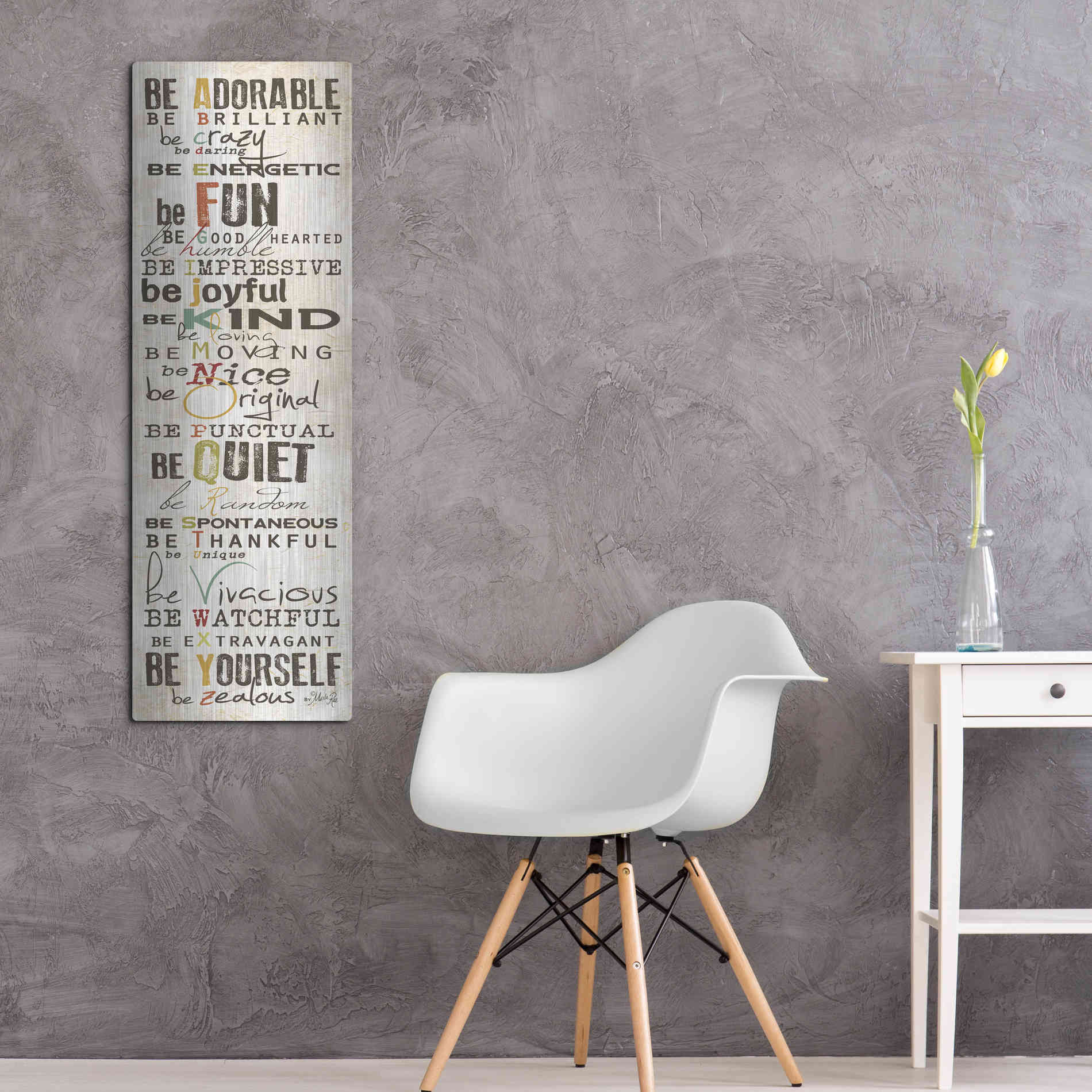 Luxe Metal Art 'The Way to Be' by Marla Rae, Metal Wall Art,16x48