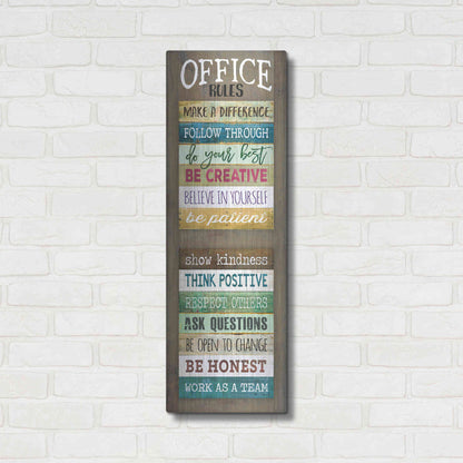Luxe Metal Art 'Office Rules' by Marla Rae, Metal Wall Art,12x36