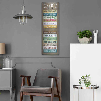 Luxe Metal Art 'Office Rules' by Marla Rae, Metal Wall Art,12x36
