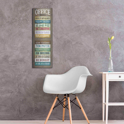 Luxe Metal Art 'Office Rules' by Marla Rae, Metal Wall Art,12x36