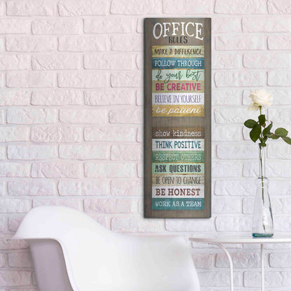 Luxe Metal Art 'Office Rules' by Marla Rae, Metal Wall Art,12x36
