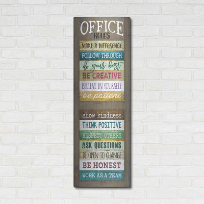 Luxe Metal Art 'Office Rules' by Marla Rae, Metal Wall Art,16x48
