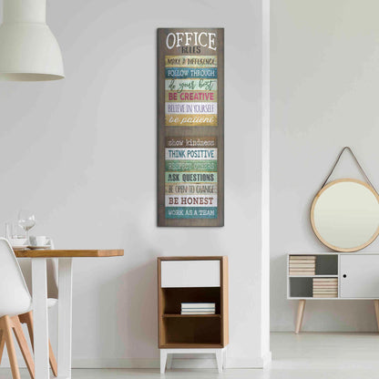 Luxe Metal Art 'Office Rules' by Marla Rae, Metal Wall Art,16x48