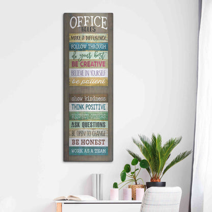Luxe Metal Art 'Office Rules' by Marla Rae, Metal Wall Art,16x48