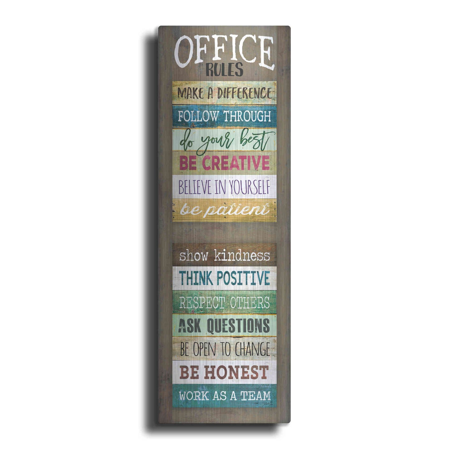 Luxe Metal Art 'Office Rules' by Marla Rae, Metal Wall Art