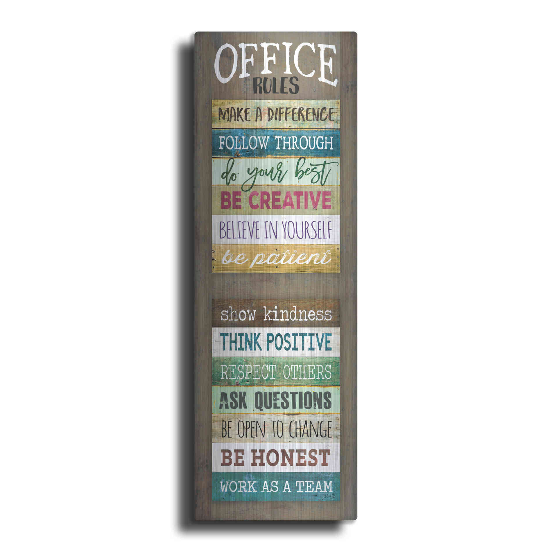 Luxe Metal Art 'Office Rules' by Marla Rae, Metal Wall Art