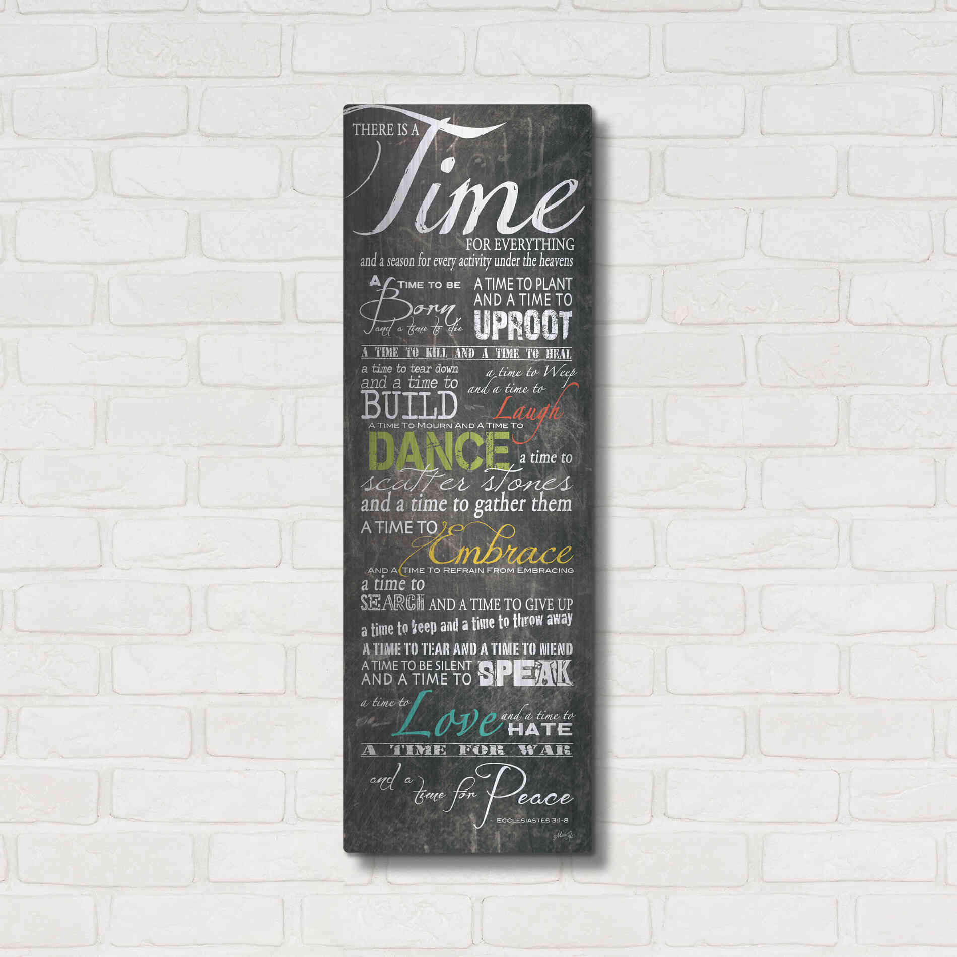 Luxe Metal Art 'Time for Everything' by Marla Rae, Metal Wall Art,12x36