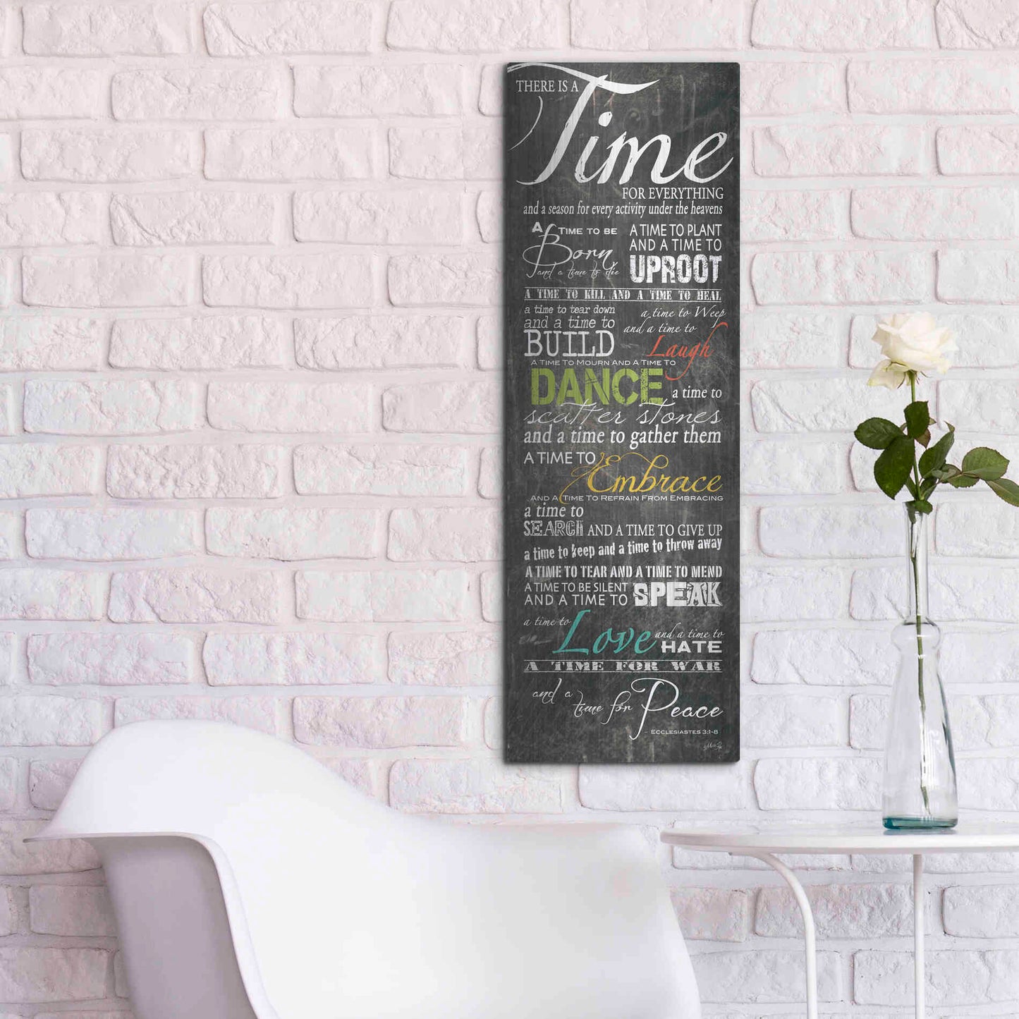 Luxe Metal Art 'Time for Everything' by Marla Rae, Metal Wall Art,12x36