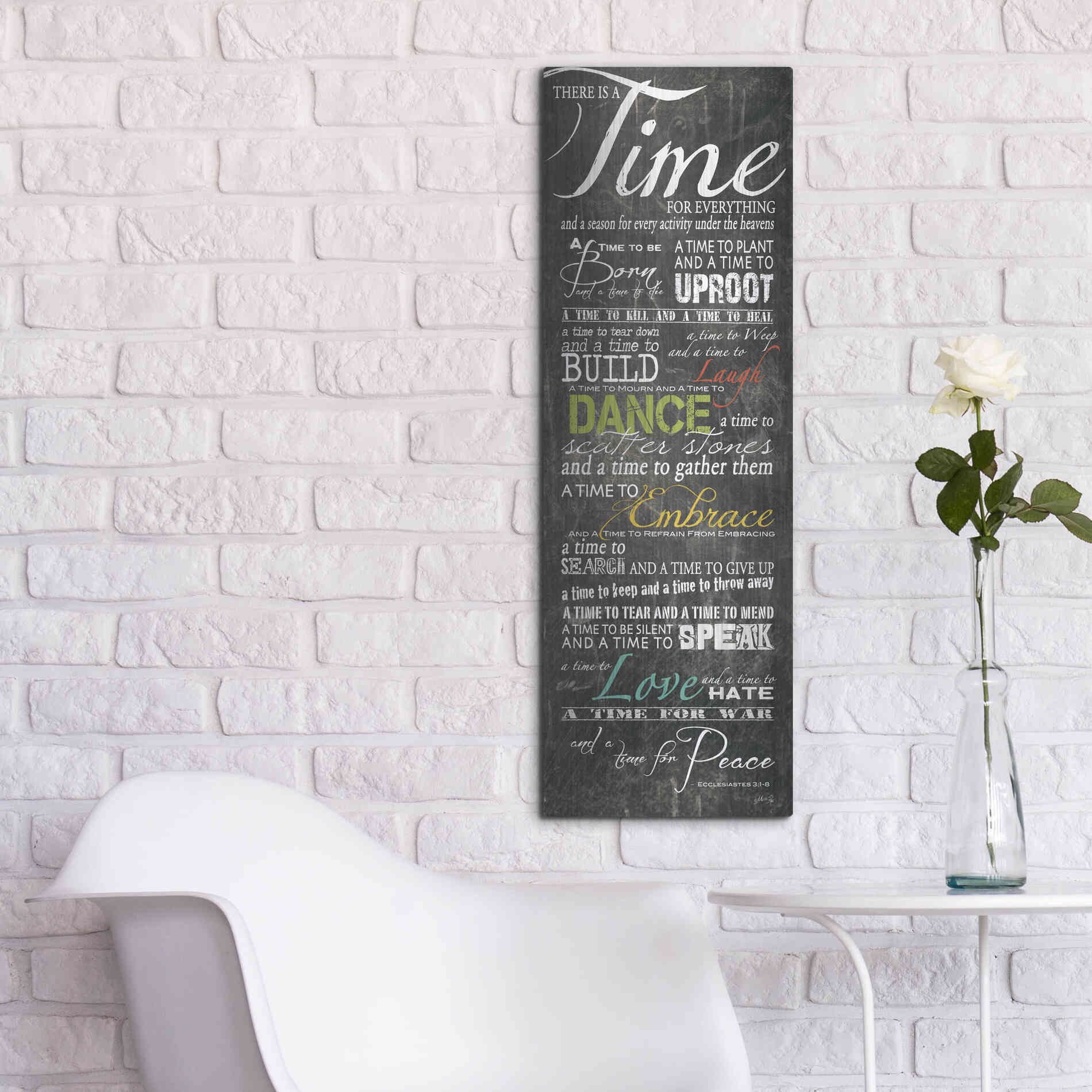 Luxe Metal Art 'Time for Everything' by Marla Rae, Metal Wall Art,12x36