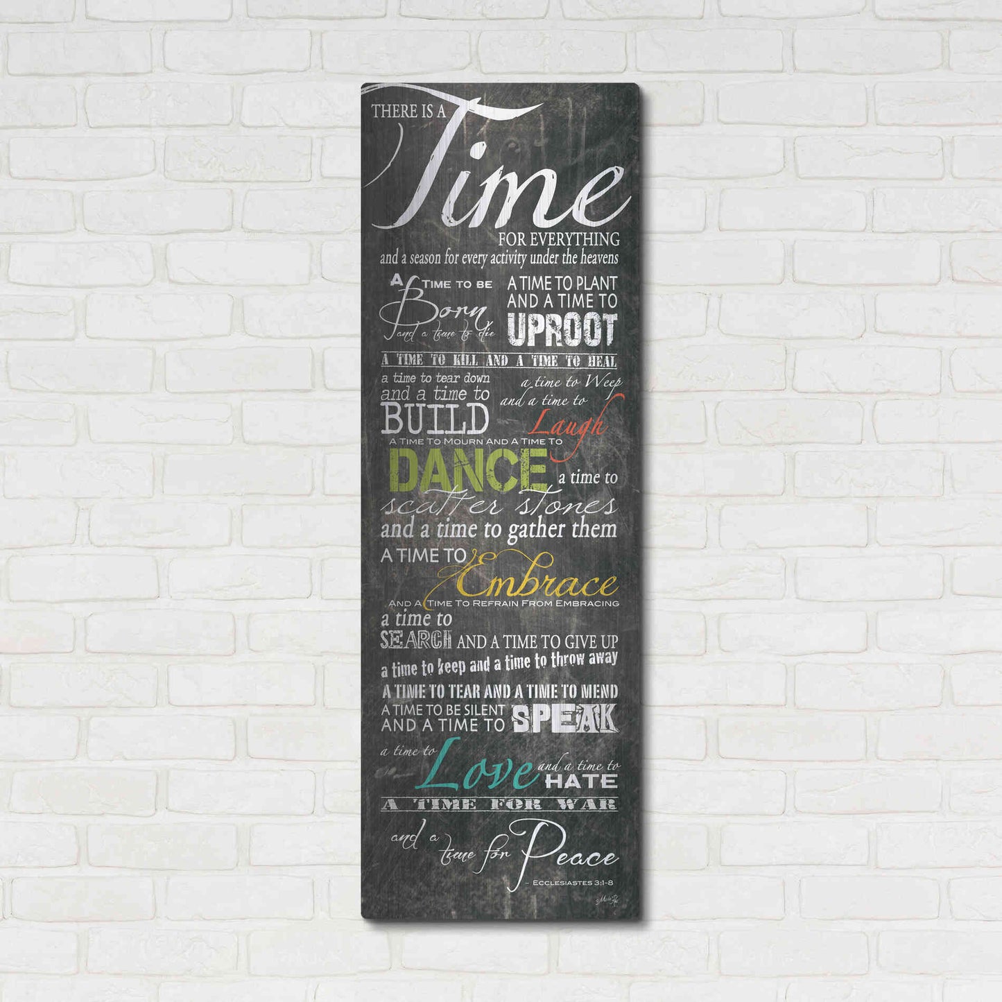 Luxe Metal Art 'Time for Everything' by Marla Rae, Metal Wall Art,16x48
