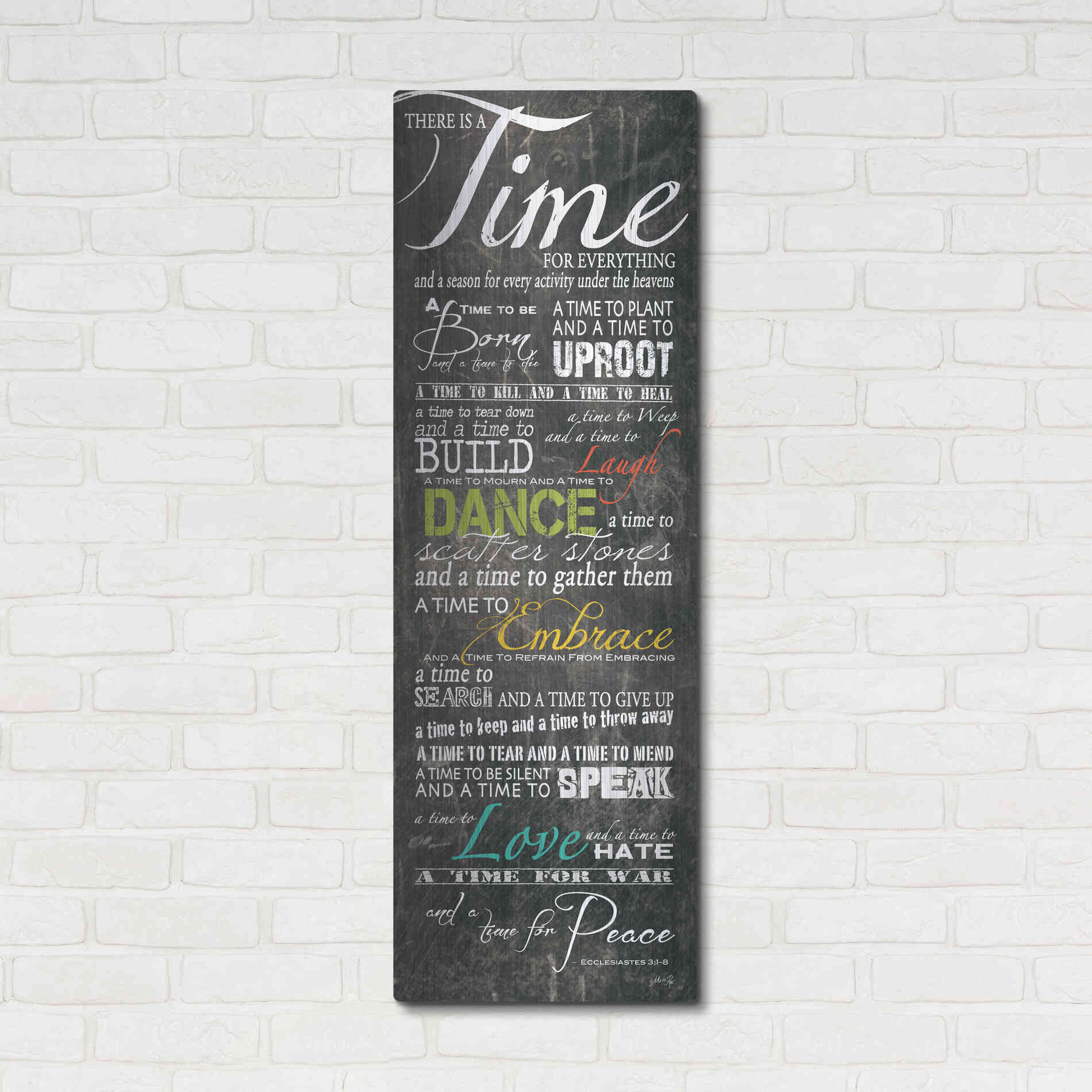 Luxe Metal Art 'Time for Everything' by Marla Rae, Metal Wall Art,16x48
