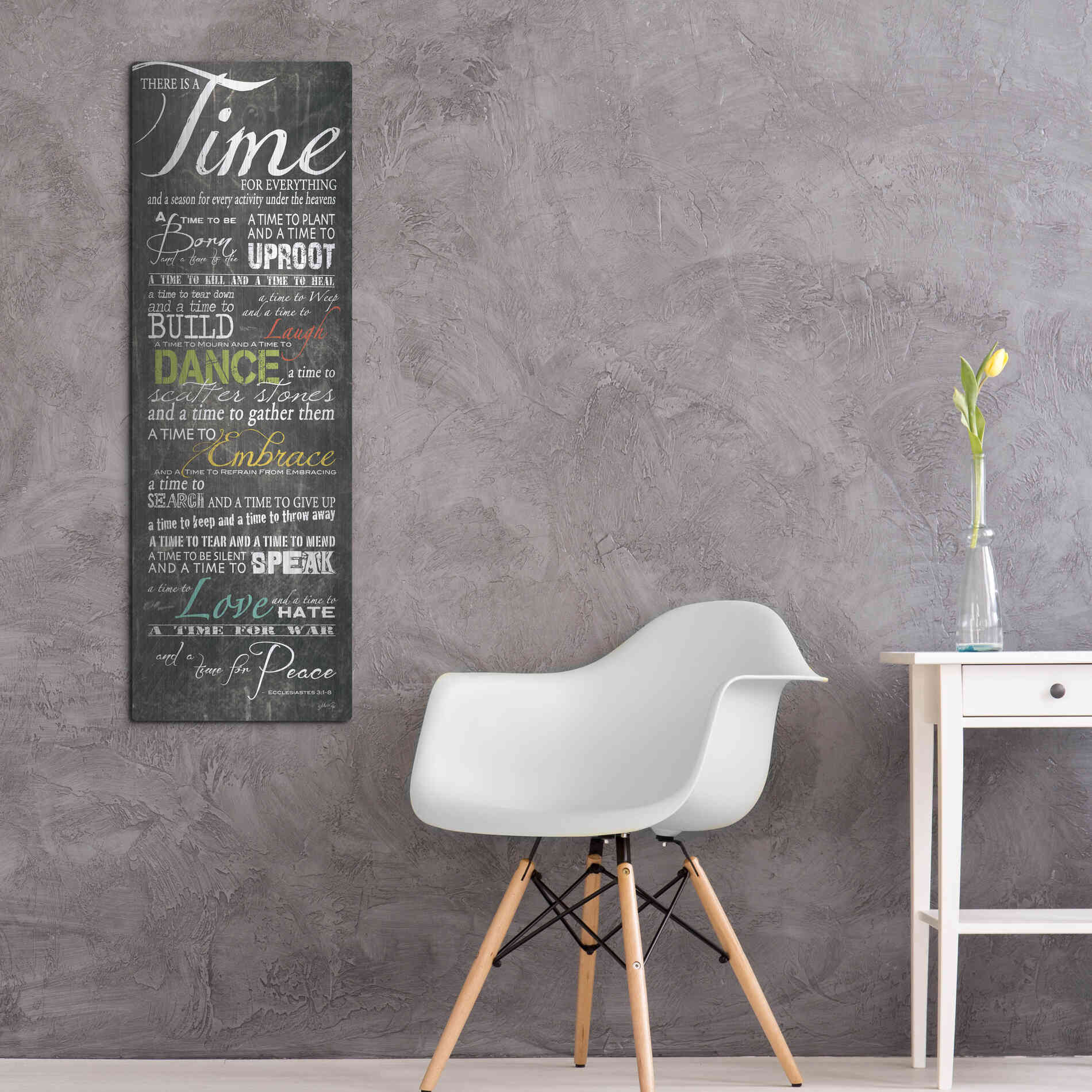 Luxe Metal Art 'Time for Everything' by Marla Rae, Metal Wall Art,16x48