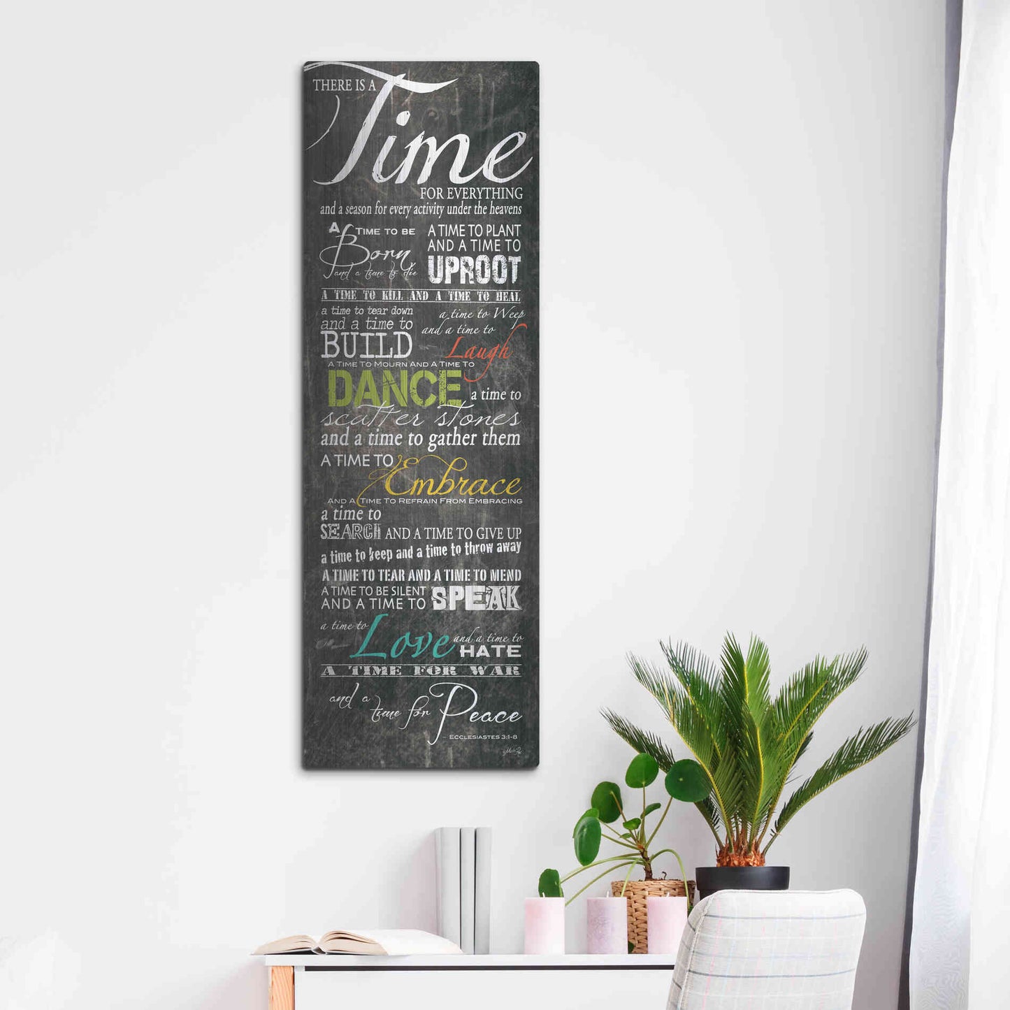 Luxe Metal Art 'Time for Everything' by Marla Rae, Metal Wall Art,16x48
