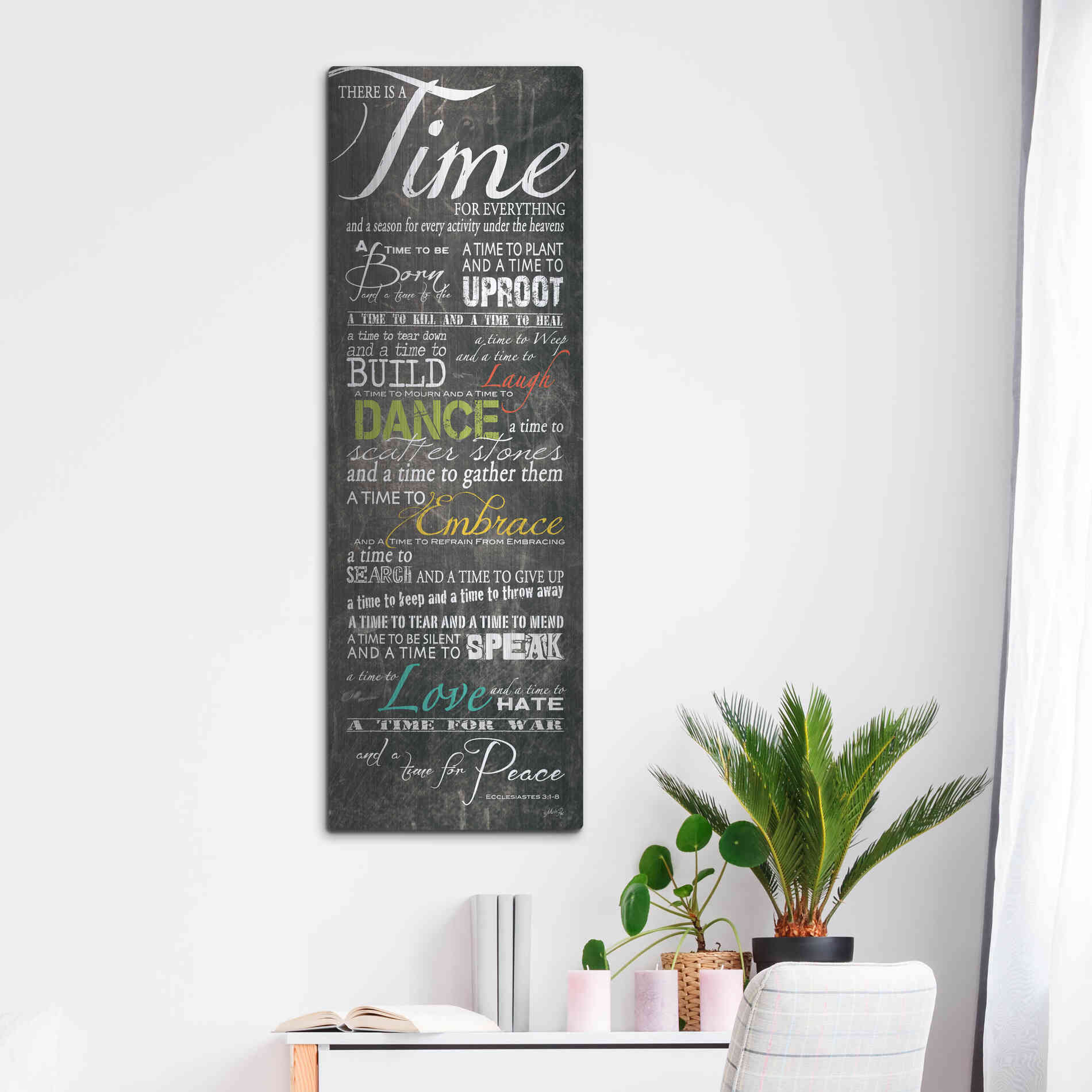 Luxe Metal Art 'Time for Everything' by Marla Rae, Metal Wall Art,16x48