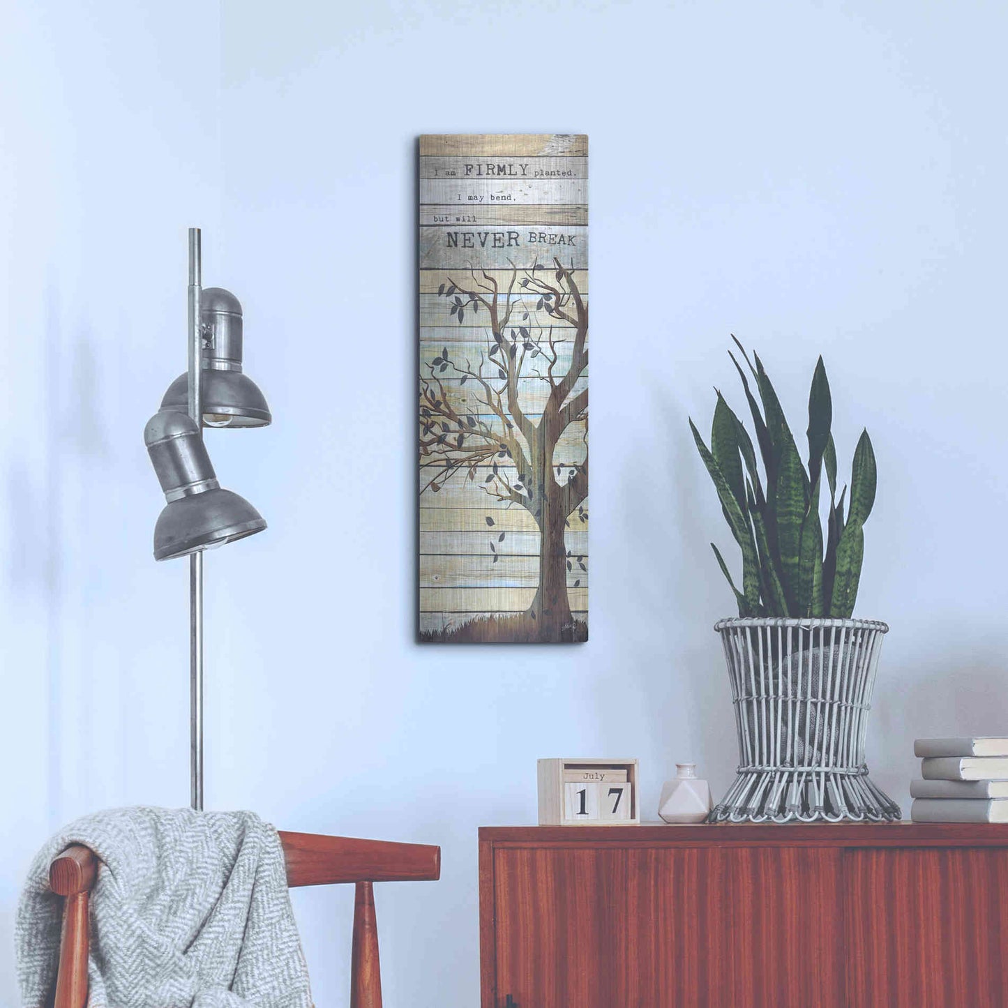 Luxe Metal Art 'I Am Firmly Planted' by Marla Rae, Metal Wall Art,12x36