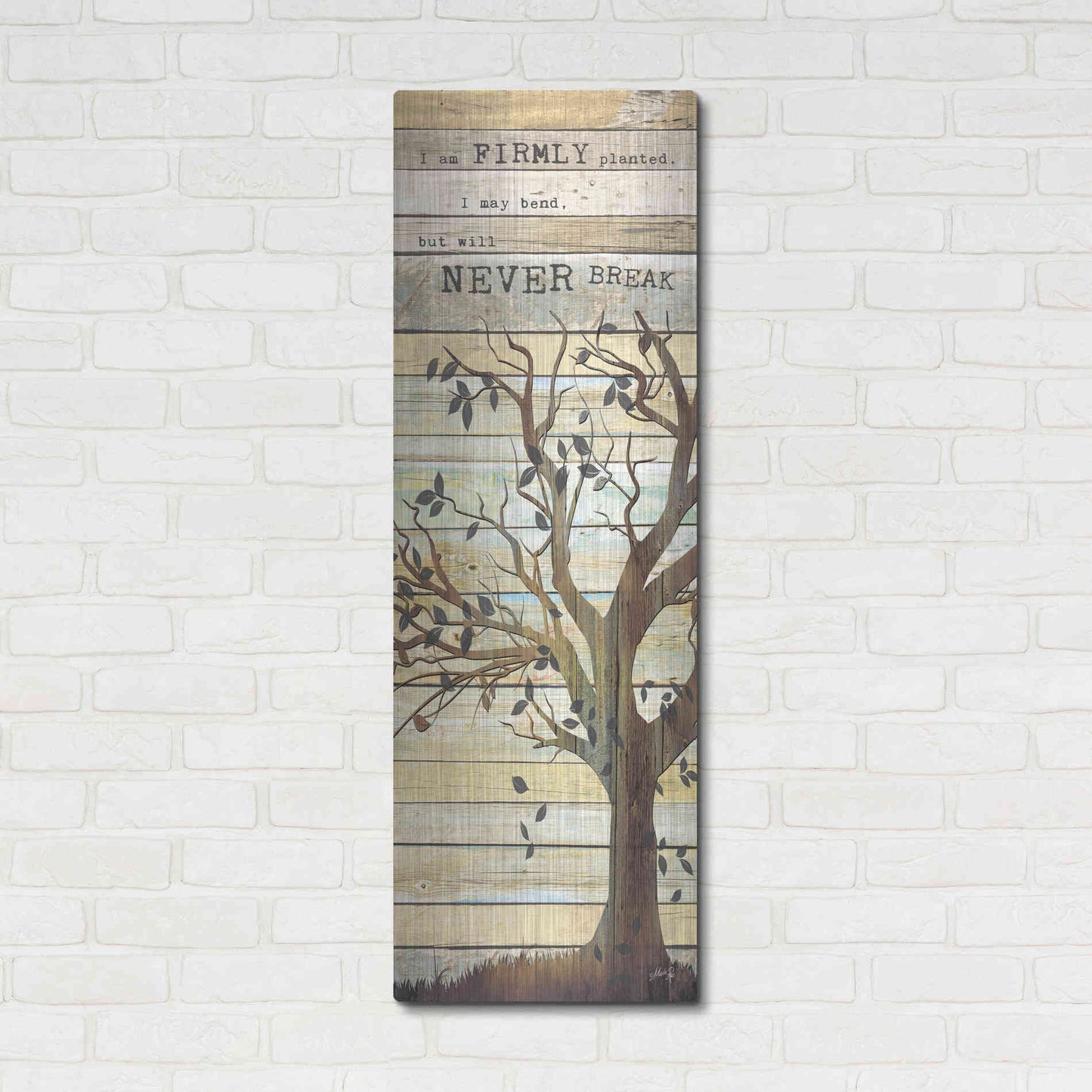 Luxe Metal Art 'I Am Firmly Planted' by Marla Rae, Metal Wall Art,16x48