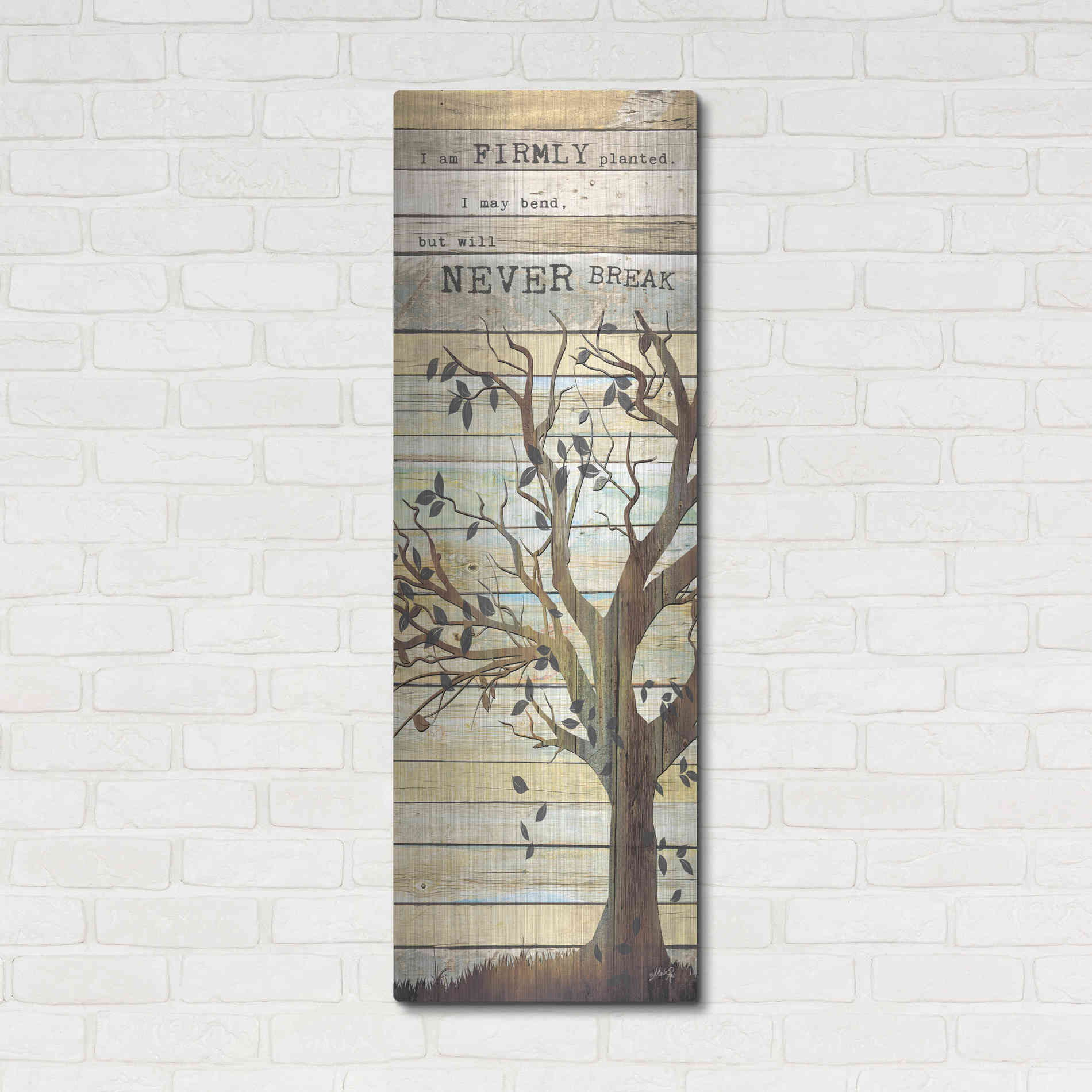 Luxe Metal Art 'I Am Firmly Planted' by Marla Rae, Metal Wall Art,16x48