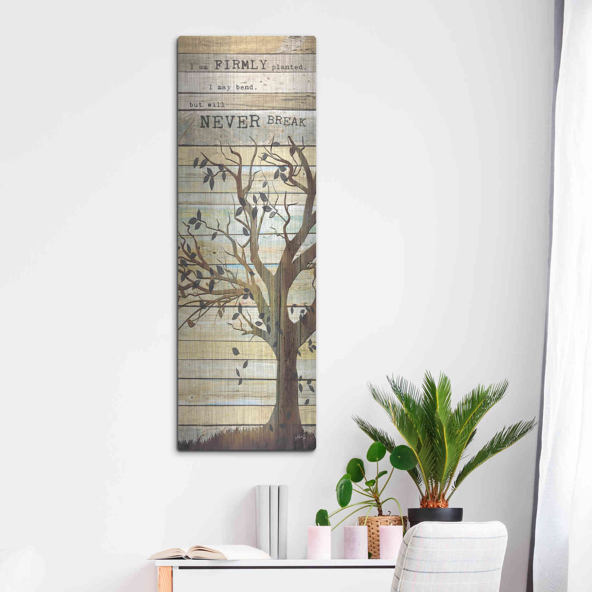 Luxe Metal Art 'I Am Firmly Planted' by Marla Rae, Metal Wall Art,16x48