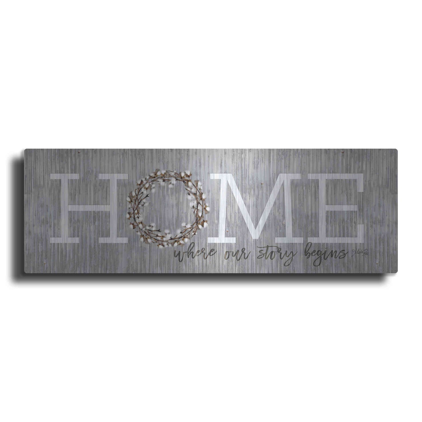 Luxe Metal Art 'Home - Where Our Story Begins' by Marla Rae, Metal Wall Art