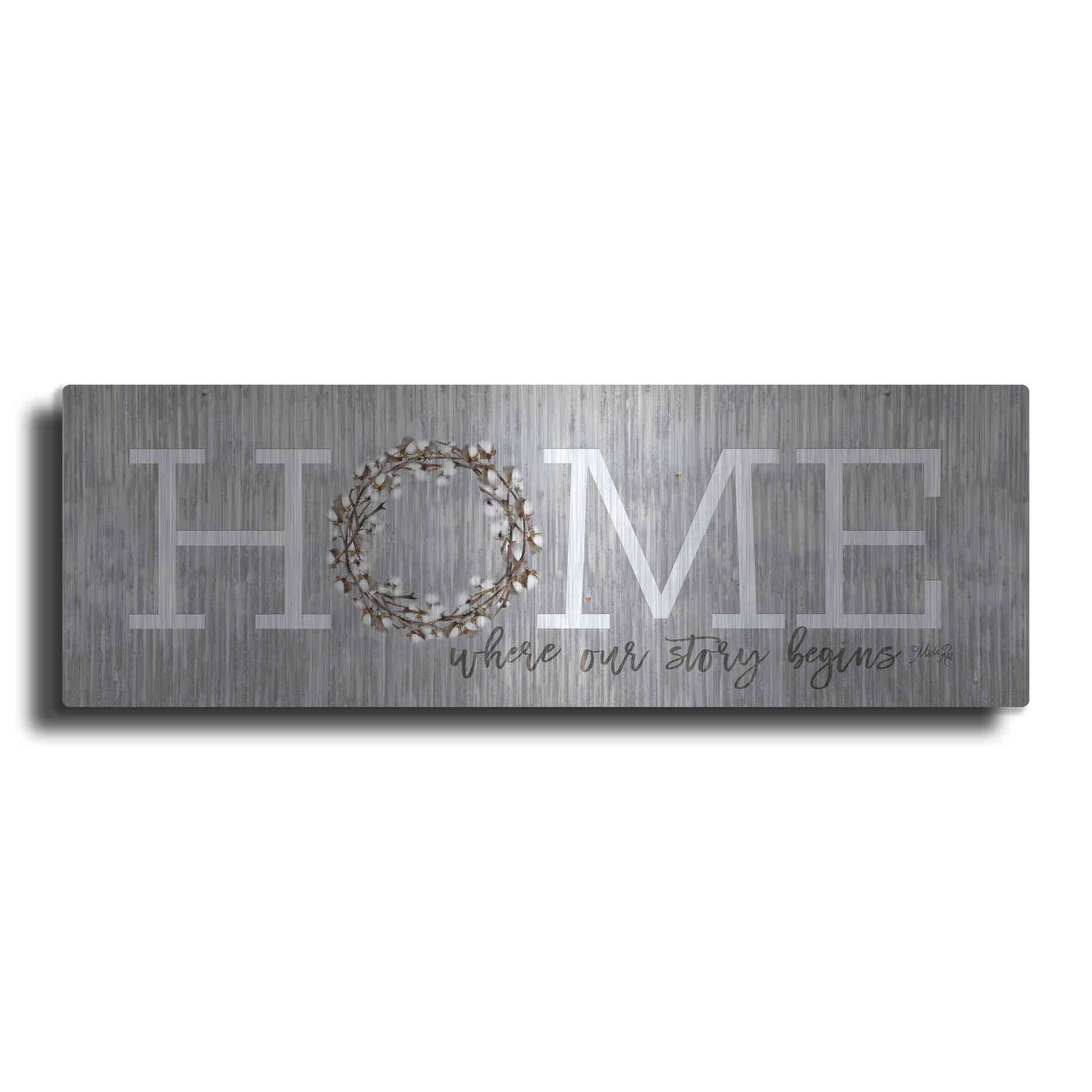 Luxe Metal Art 'Home - Where Our Story Begins' by Marla Rae, Metal Wall Art