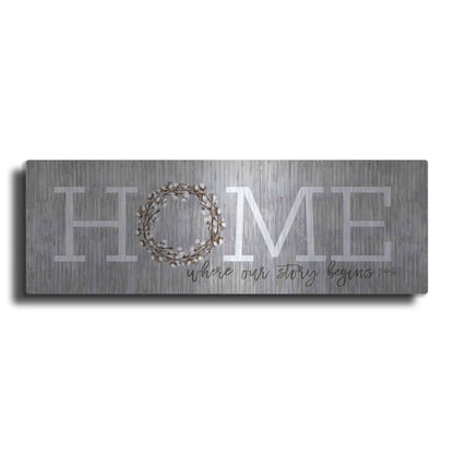 Luxe Metal Art 'Home - Where Our Story Begins' by Marla Rae, Metal Wall Art