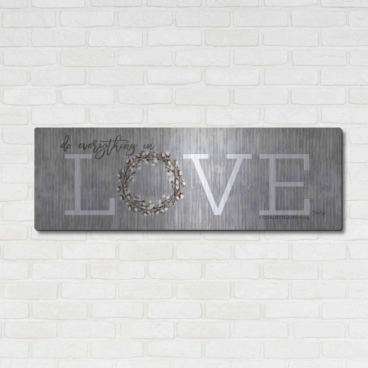 Luxe Metal Art 'Love - Do Everything in Love' by Marla Rae, Metal Wall Art,48x16