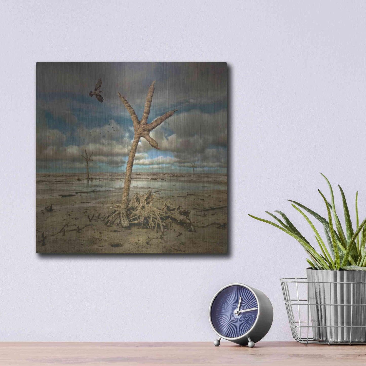 Luxe Metal Art 'Wetlands' by Dariusz Klimczak, Metal Wall Art,12x12