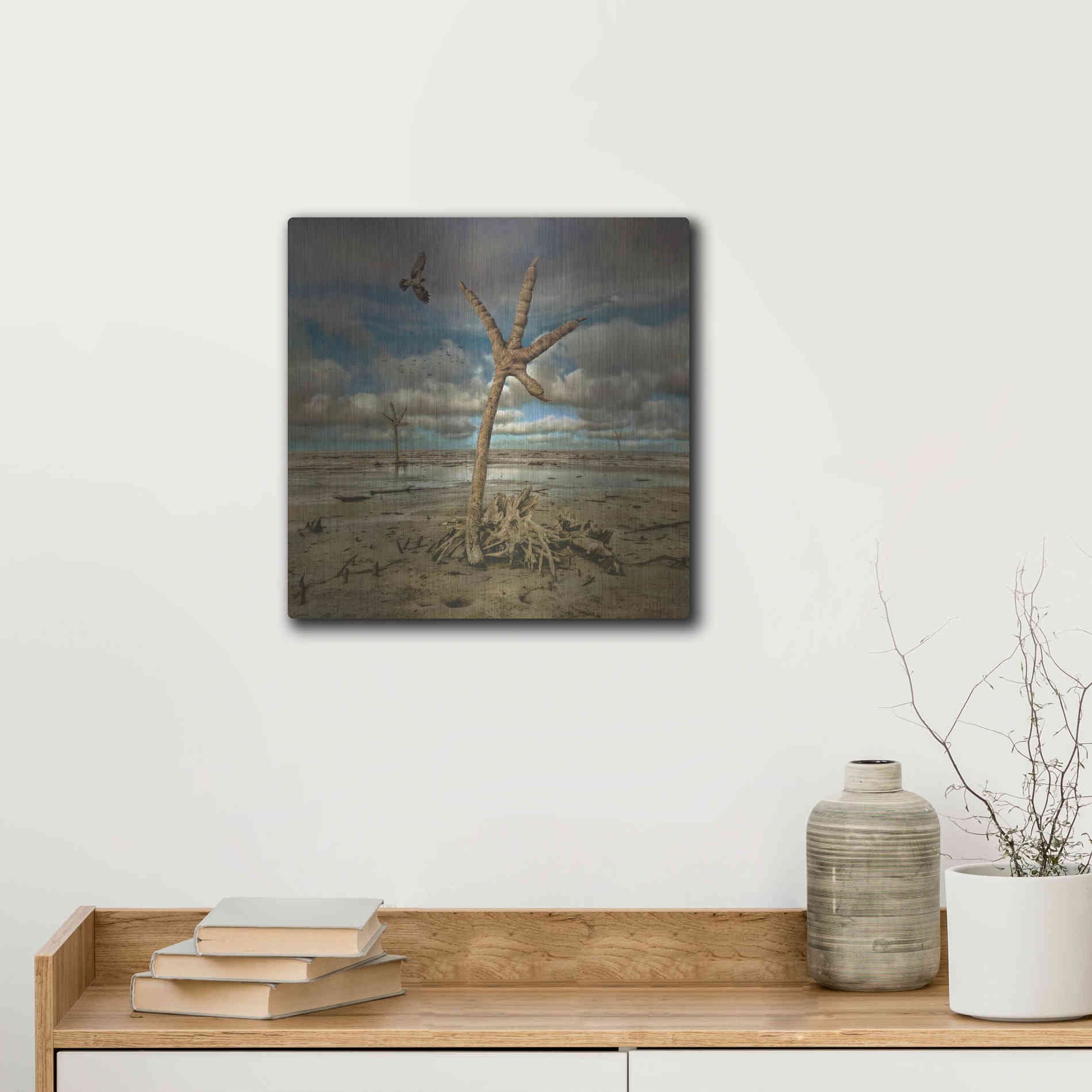 Luxe Metal Art 'Wetlands' by Dariusz Klimczak, Metal Wall Art,12x12