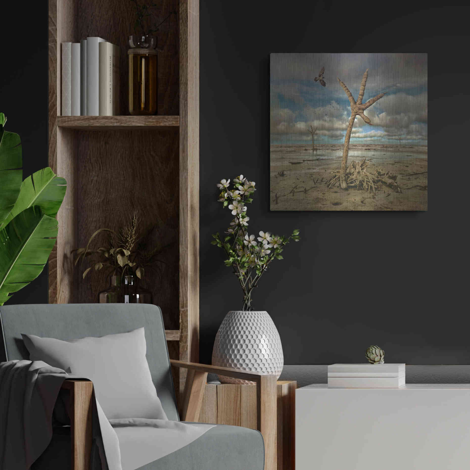 Luxe Metal Art 'Wetlands' by Dariusz Klimczak, Metal Wall Art,24x24