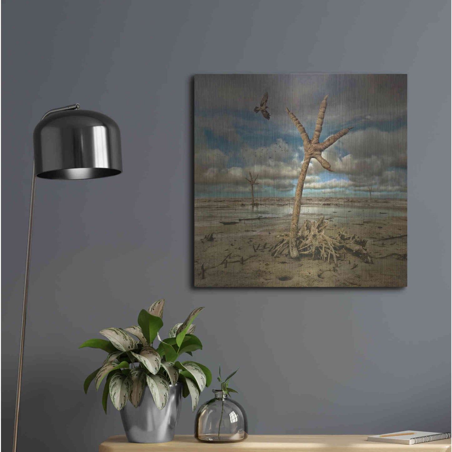 Luxe Metal Art 'Wetlands' by Dariusz Klimczak, Metal Wall Art,24x24