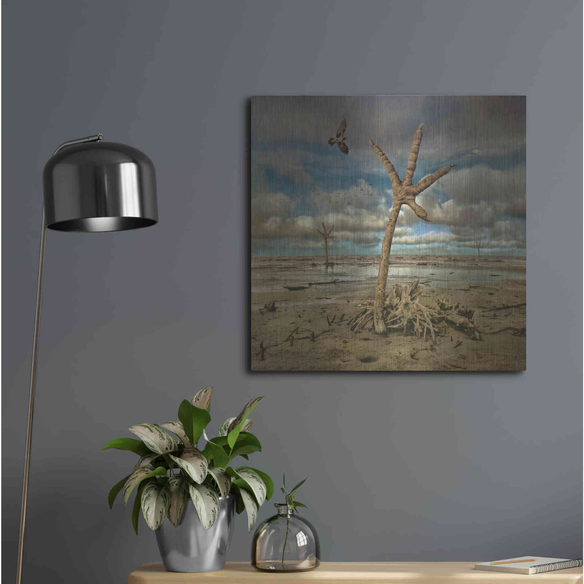 Luxe Metal Art 'Wetlands' by Dariusz Klimczak, Metal Wall Art,24x24