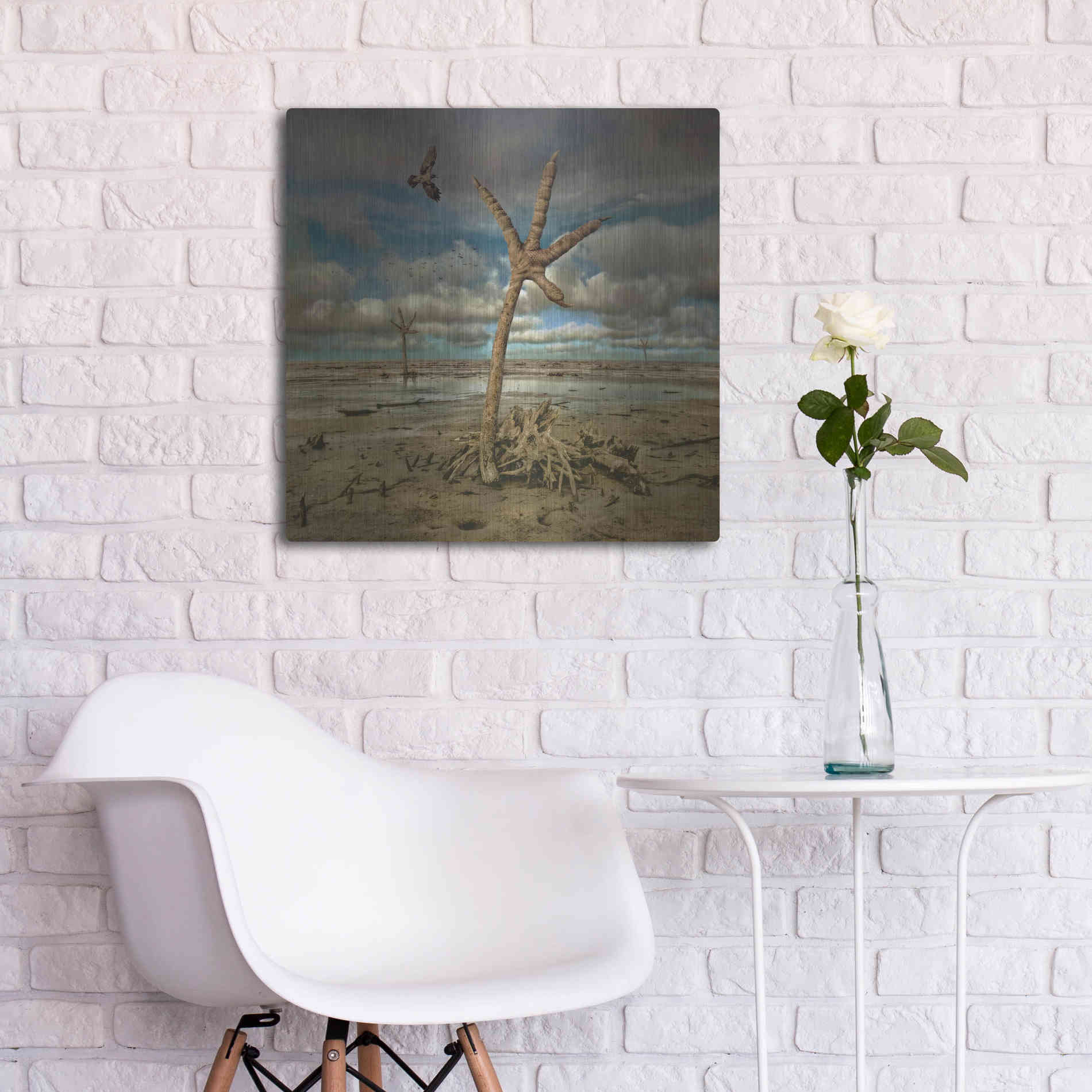 Luxe Metal Art 'Wetlands' by Dariusz Klimczak, Metal Wall Art,24x24