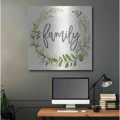 Luxe Metal Art 'Family Greenery Wreath' by Marla Rae, Metal Wall Art,36x36