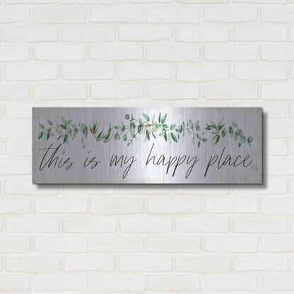Luxe Metal Art 'This is My Happy Place' by Marla Rae, Metal Wall Art,36x12