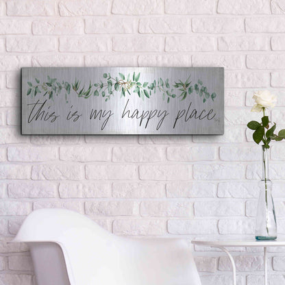 Luxe Metal Art 'This is My Happy Place' by Marla Rae, Metal Wall Art,36x12