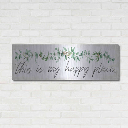 Luxe Metal Art 'This is My Happy Place' by Marla Rae, Metal Wall Art,48x16