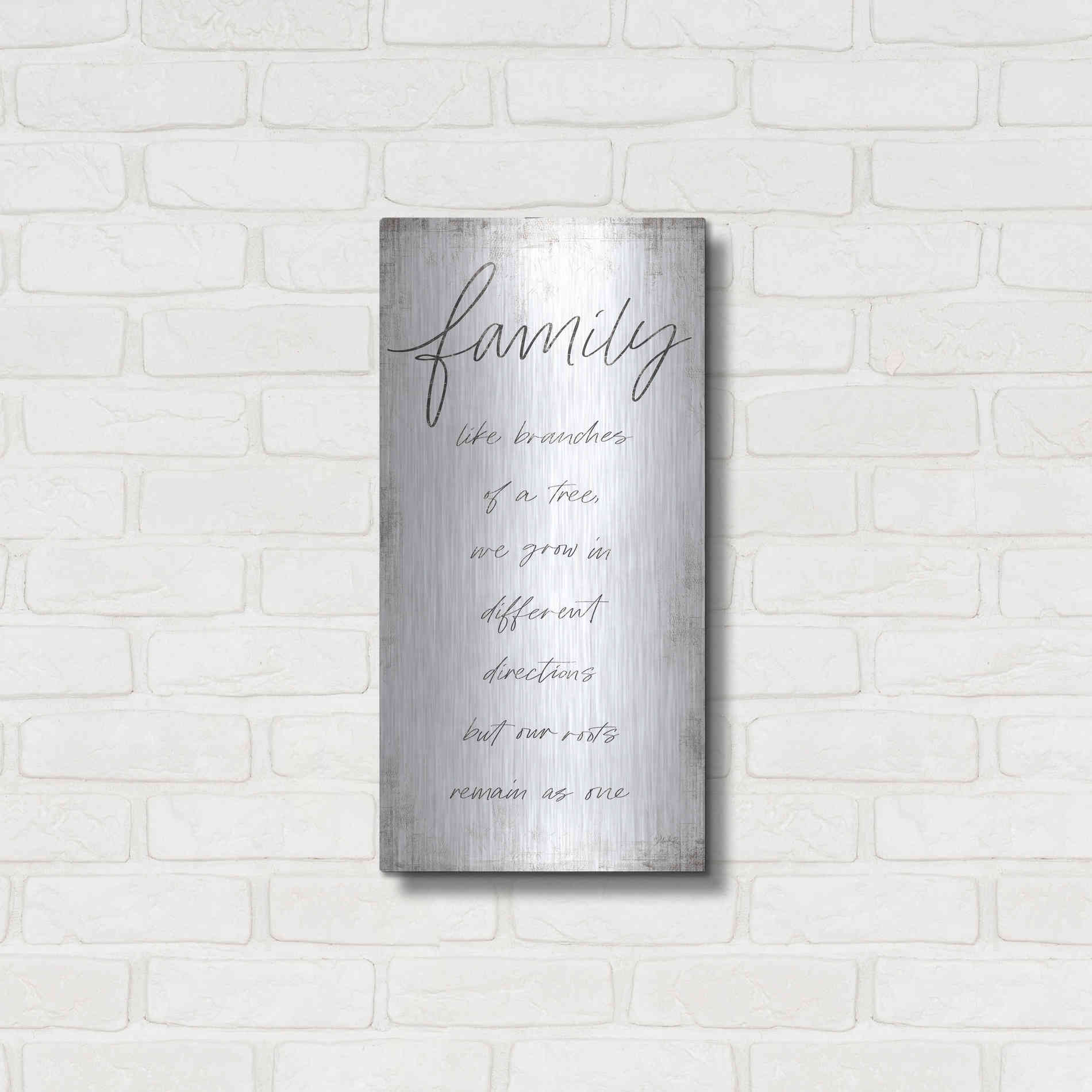 Luxe Metal Art 'Family - Like Branches of a Tree' by Marla Rae, Metal Wall Art,12x24