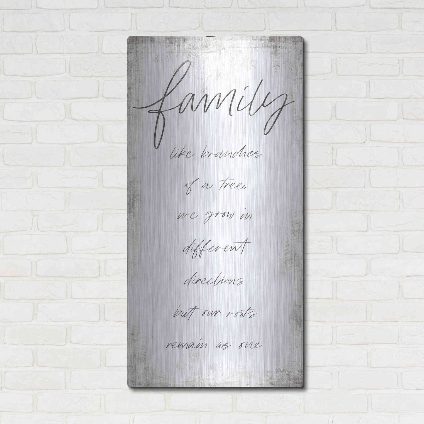 Luxe Metal Art 'Family - Like Branches of a Tree' by Marla Rae, Metal Wall Art,24x48