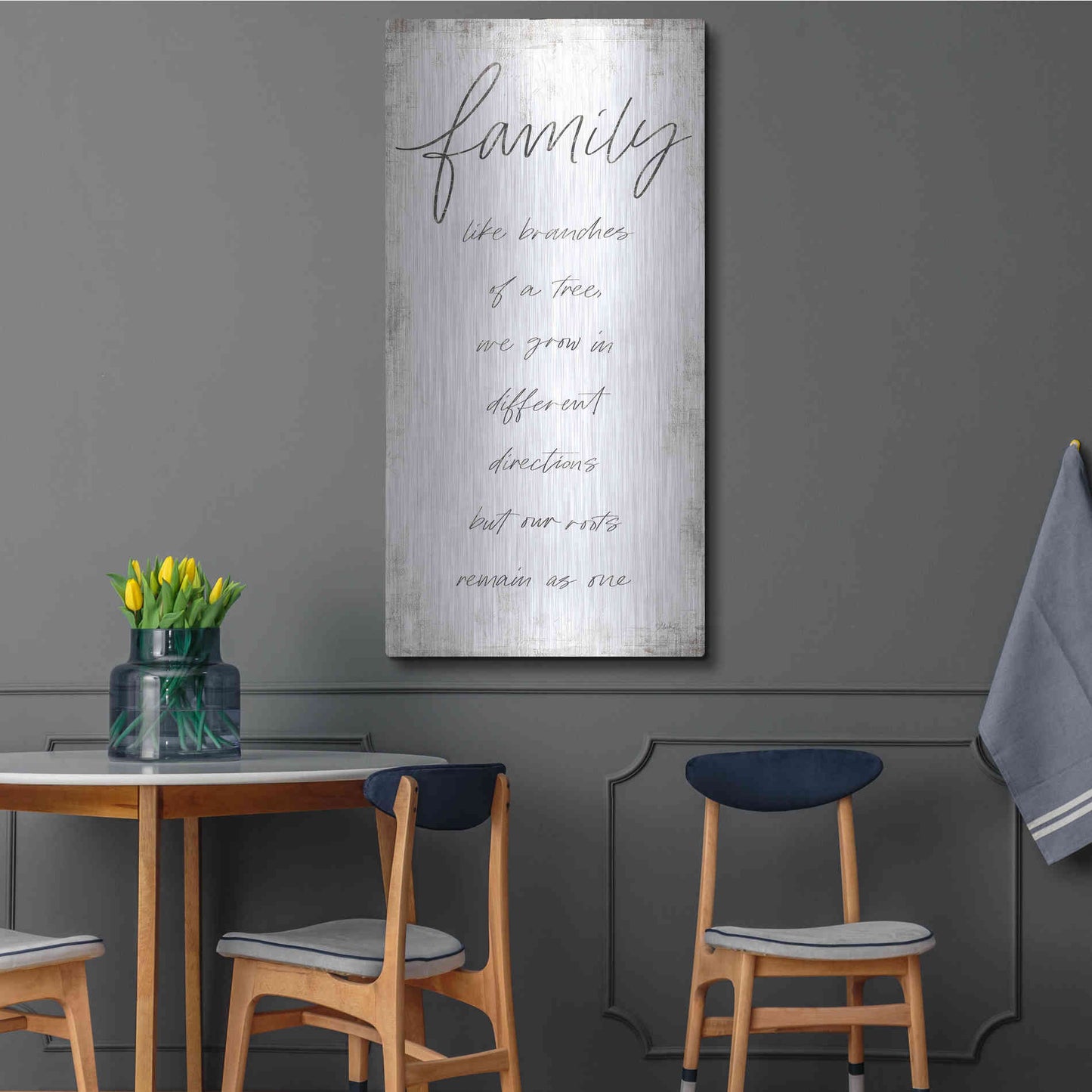 Luxe Metal Art 'Family - Like Branches of a Tree' by Marla Rae, Metal Wall Art,24x48