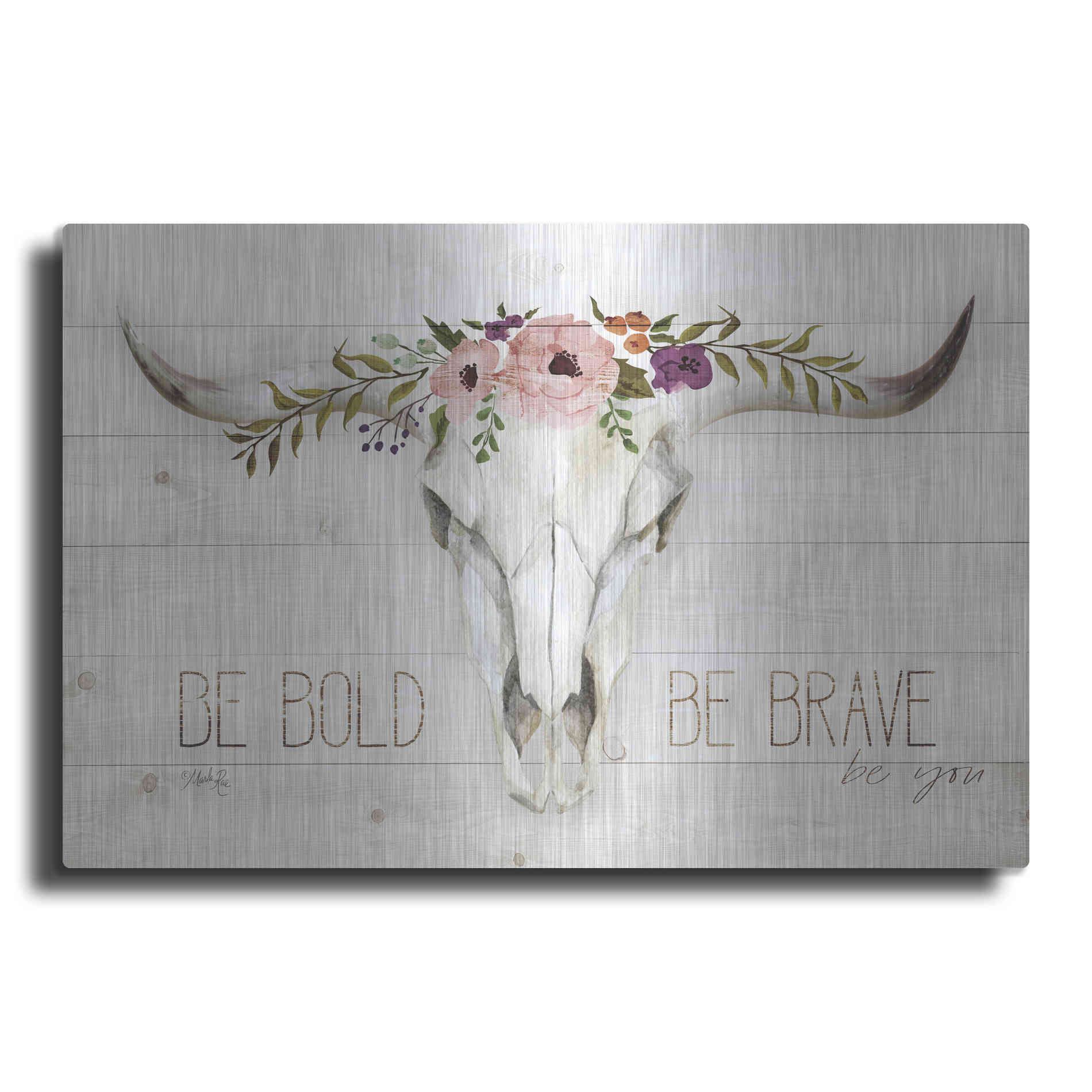 Luxe Metal Art 'Be Bold - Be Brave' by Marla Rae, Metal Wall Art