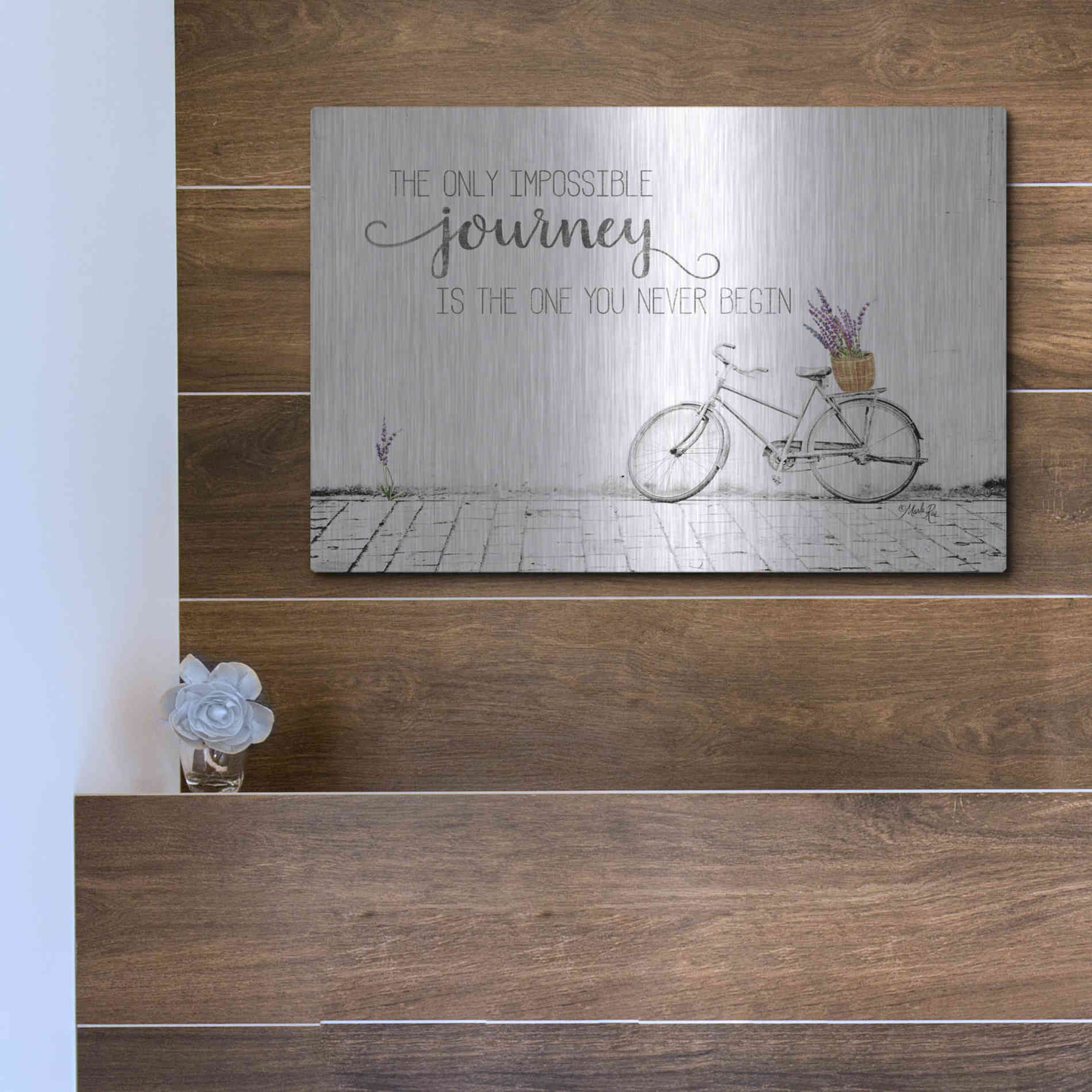 Luxe Metal Art 'Impossible Journey' by Marla Rae, Metal Wall Art,16x12