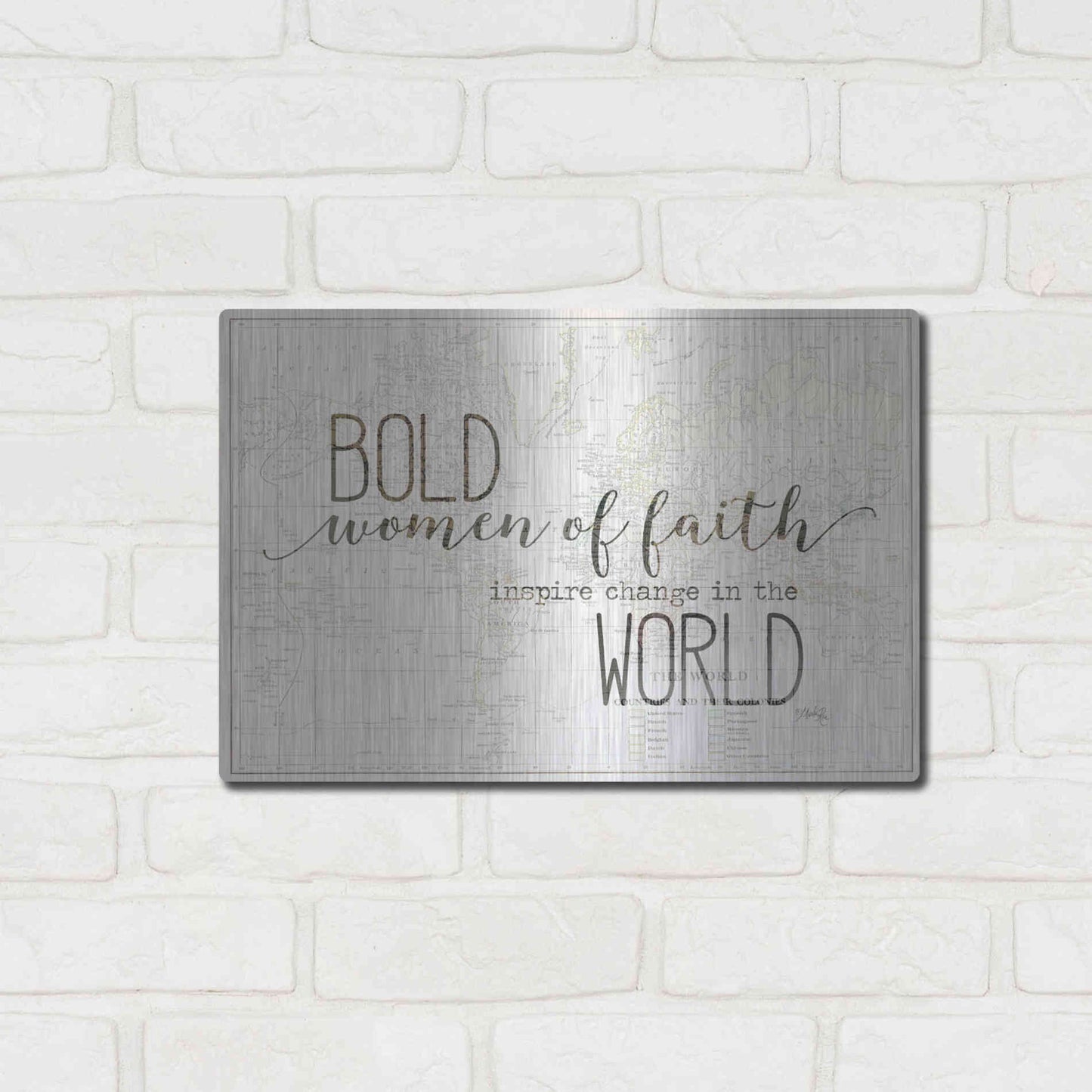 Luxe Metal Art 'Bold Women of Faith' by Marla Rae, Metal Wall Art,16x12