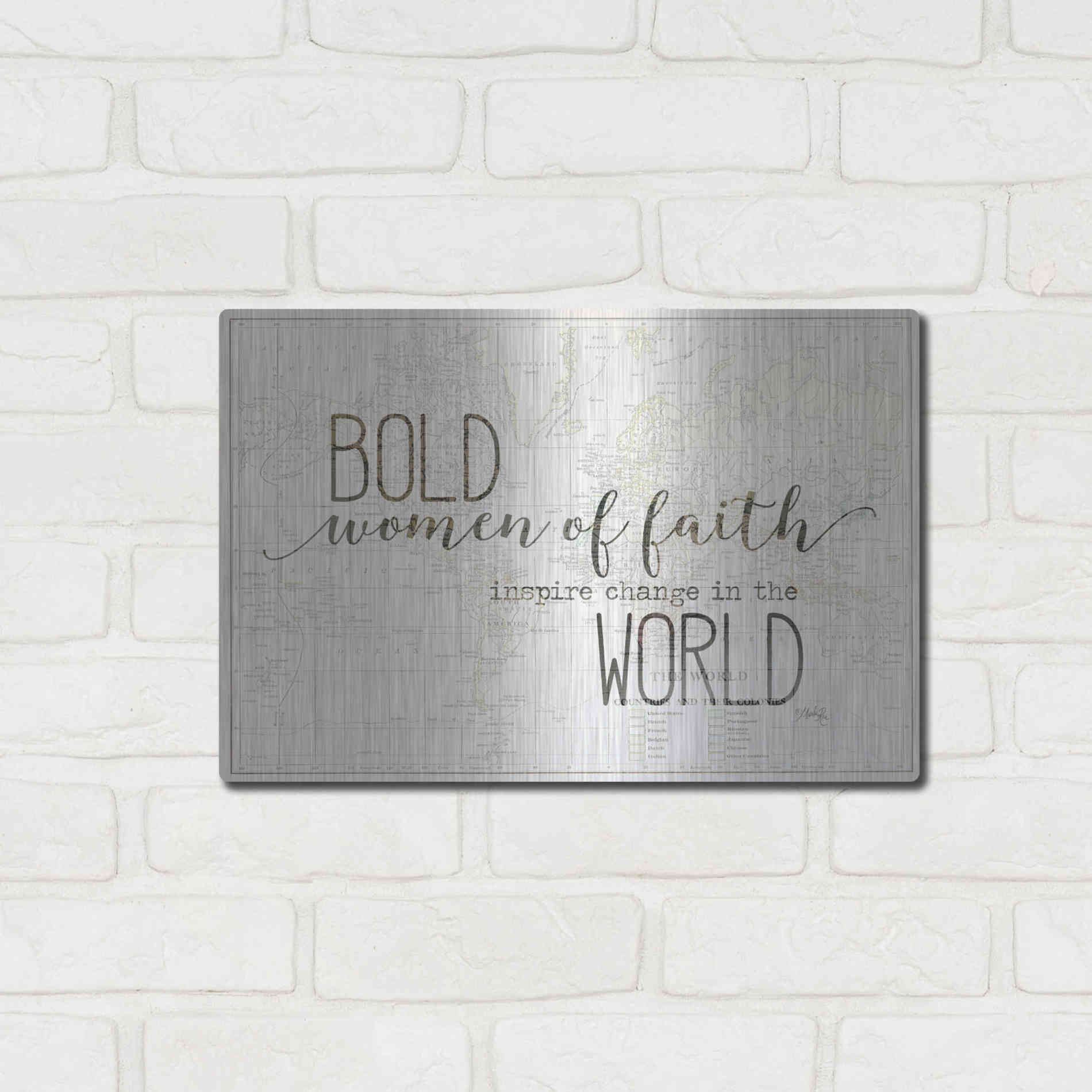 Luxe Metal Art 'Bold Women of Faith' by Marla Rae, Metal Wall Art,16x12