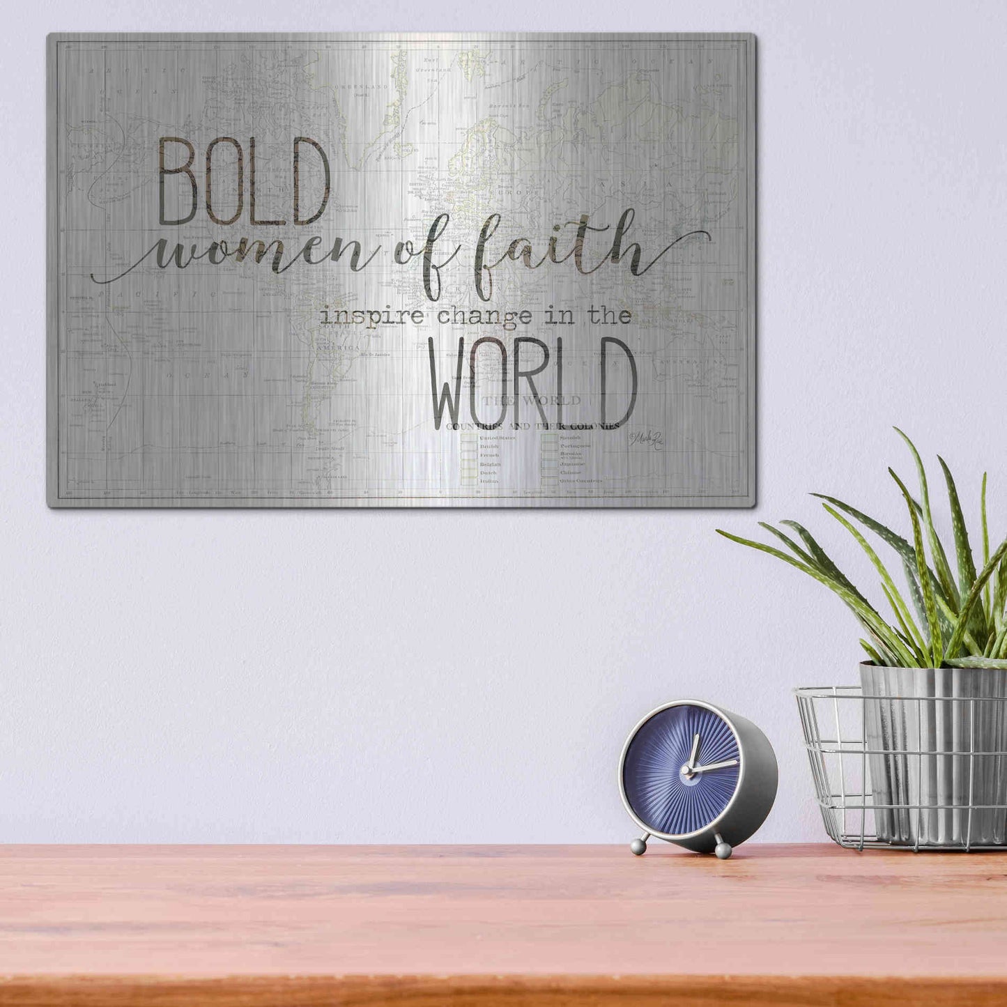 Luxe Metal Art 'Bold Women of Faith' by Marla Rae, Metal Wall Art,16x12