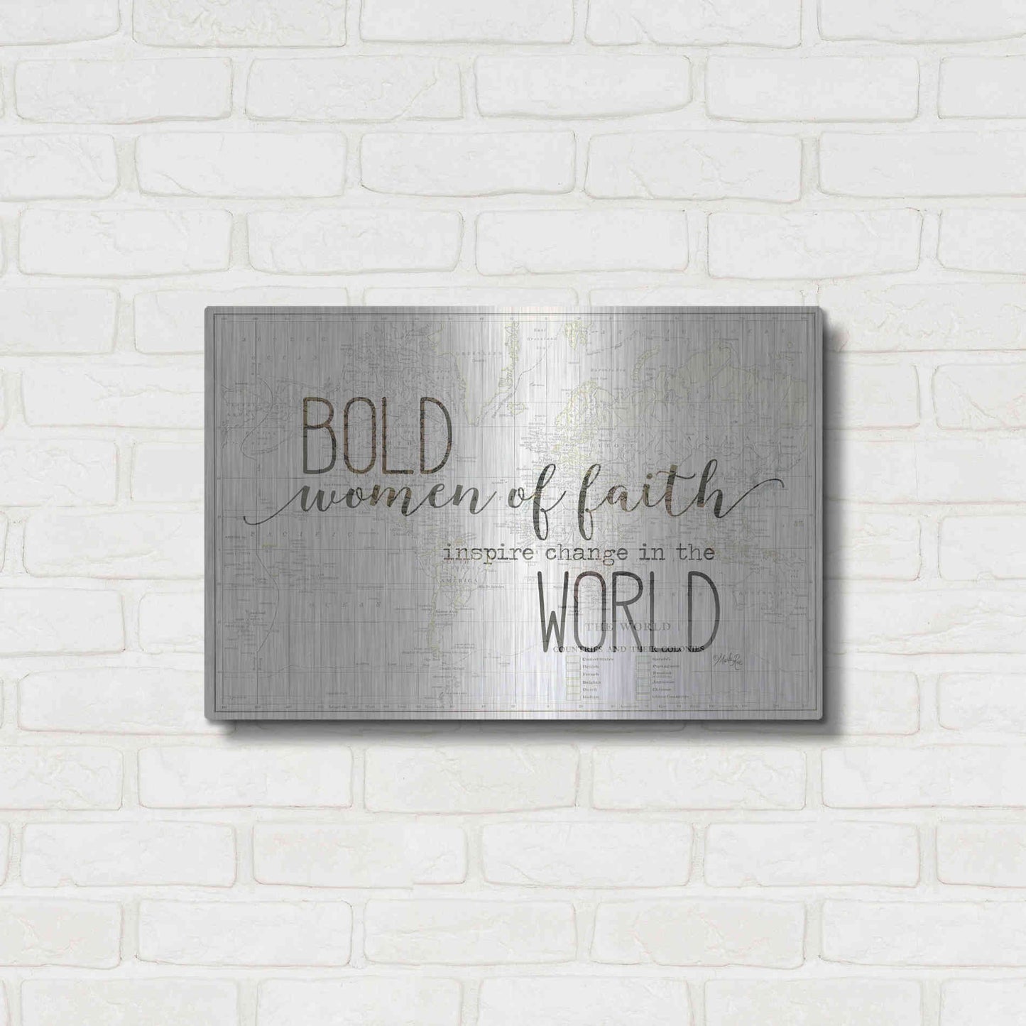 Luxe Metal Art 'Bold Women of Faith' by Marla Rae, Metal Wall Art,24x16